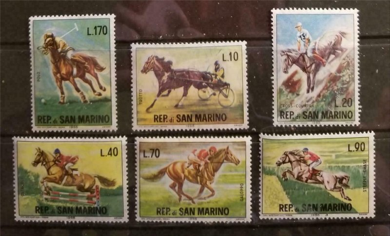 San Marino 1966 Horseracing Polo Jockey Horses Stamp Set Mint Unused MNH Z-436