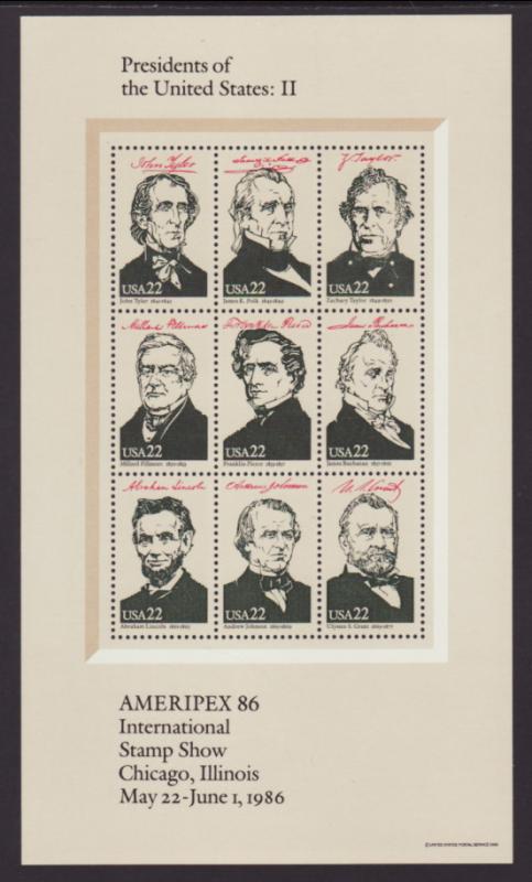 US 2216-2219 Presidents Souvenir Sheet MNH VF