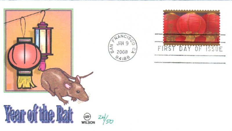 #4221 Year of the Rat Wilson FDC