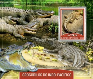 Sao Tome & Principe 2021 MNH Reptiles Stamps Indo-Pacific Crocodiles 1v S/S