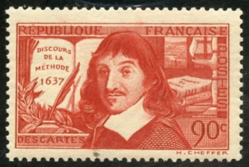 France Scott 331 MVFNHOG - 300th Annv. René Descartes Publication - SCV $11.00