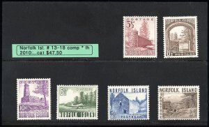 Norfolk Island Stamps # 13-18 MH VF Scott Value $47.50