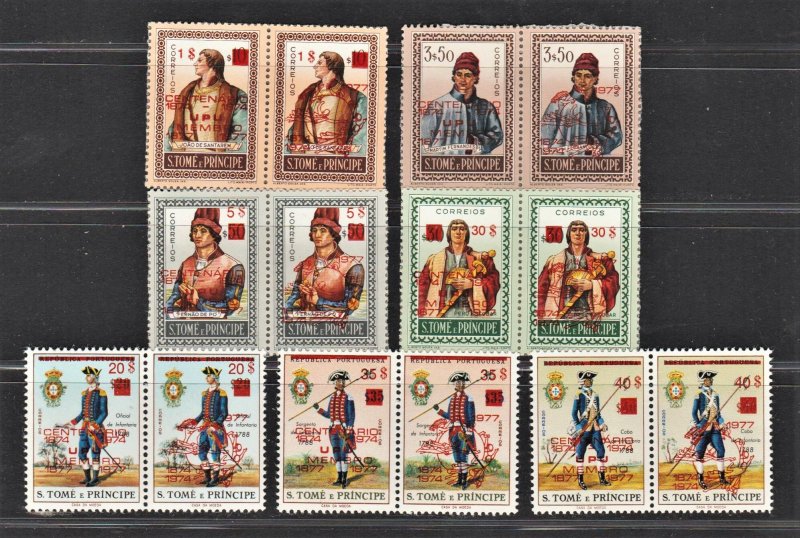 St Thomas & Prince Island 1977 Red Surcharge (14v Cpt) MNH CV$140