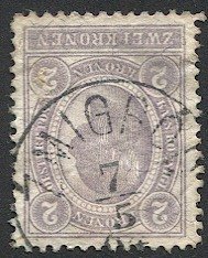 AUSTRIA 1899  Sc 84  2k Used VF, ZMIGROD Polish  postmark/cancel