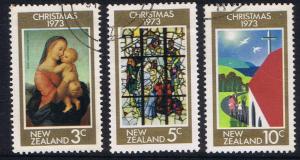 New Zealand Christmas 1973 FU SC 525-27.SCV $1.40