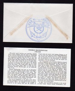 USS Macdonough DLG 8 Boston First Day Commission 1961 Navy Naval Cover Military