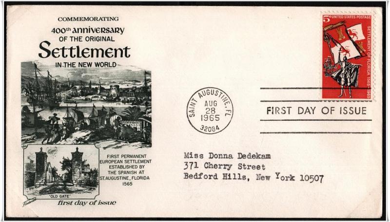 SC#1271 5¢ Florida Settlement First Day Cover: Fleetwood (1965) Addressed