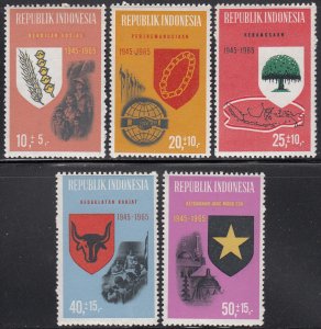 Indonesia 1965 MNH Sc #B160-B164 Set of 5: Birds - 7th Social Day