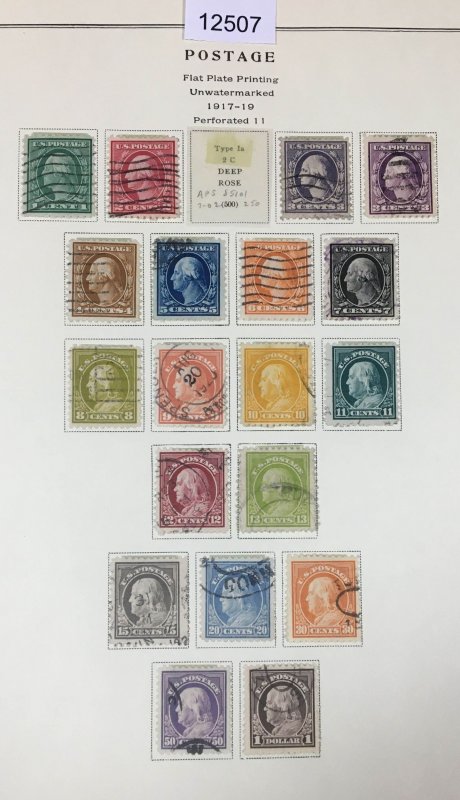 MOMEN: US STAMPS # 498/518 1917-1919 USED COLLECTION LOT #12507
