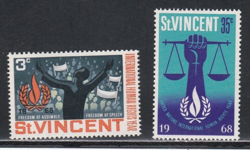 St. Vincent # 262-263, Human Rights Year, Mint NH