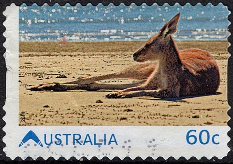 AUSTRALIA 2011 60c, Living Australia- Kangaroo on Beach Self-Adhesive FU
