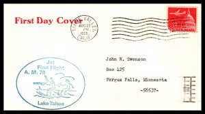 US AM 76 First Jet Flight Lake Tahoe,CA 1966 First Flight Cover