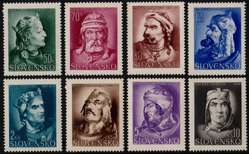 ✔️ SLOVAKIA 1944 - PRINCE PRIBINA - SC.95/102 MNH OG [SK134]