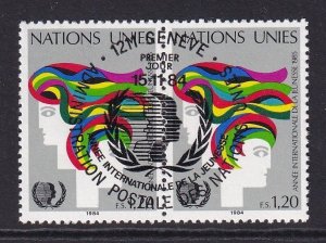 United Nations Geneva  #128 cancelled  1984  International youth year  pair