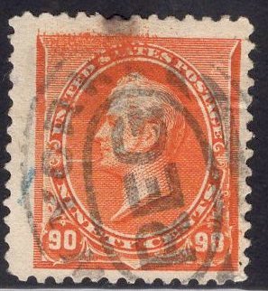 US Stamp Scott #229 90c Orange Perry USED SCV $140