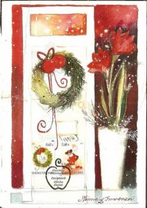 Suomi Finland 2009 Christmas Star Flowers Doll Greeting Card # 9350