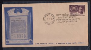 India #519 on 1971 unaddressed cachet cover for the Indo-American Society Exhibi