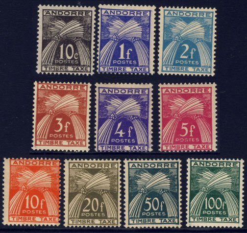 Scott #J32-41 Wheat Sheaves MNH