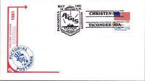 CHRISTENING OF U.S.S. TICONDEROGA EVENT COVER AEGIS PASCAGOULA MISS 1981