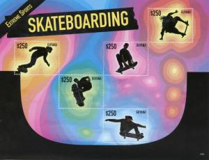 Guyana 2015 MNH Extreme Sports Skateboarding 5v M/S Skate Boarding