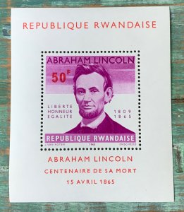 Rwanda 1965 President Lincoln MS, MNH. Scott 98, CV $3.25