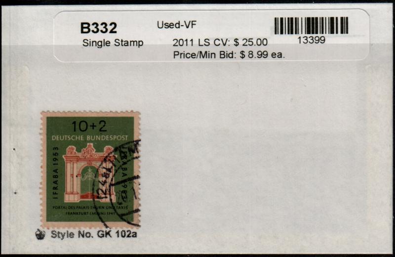 Germany Used Semi-postal #B332 Thurn and Taxis Palace