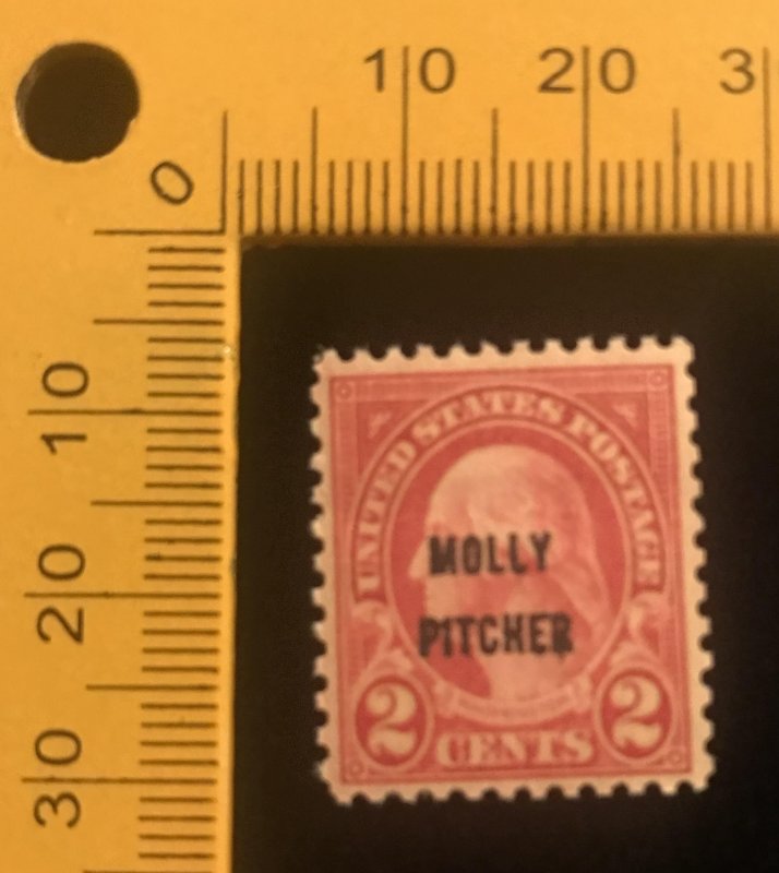 646 Milly Pitcher Overprint, MNH, F/VF Centering