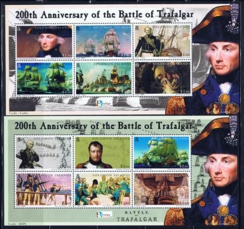 Solomon Is 992-95 NH 2004 200th Anniv of Battle of Trafalgar