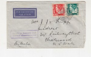 NETHERLANDS EAST INDIES, OAT 1938 Airmail cover to Australia, 10c., 25c.