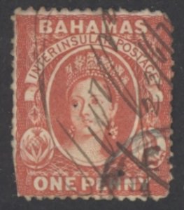 Bahamas Sc# 2 Used 1861 1p Queen Victoria