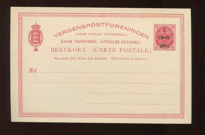 Danish West Indies UX6 Unused Postal Card (LV 607) 