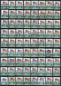 SC#1338 6¢ Flag & White House Singles (1968) Used Lot of 81