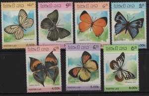 LAOS, 692-698, MNH,  BUTTERFLIES