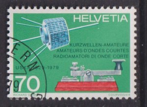 Switzerland #679 cancelled 1979  morse key and satellite 70c