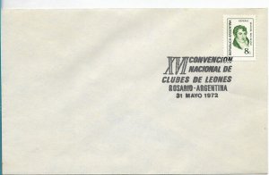 ARGENTINA 1972 SPECIAL POSTMARK NATIONAL CONVENTION LIONS CLUB IN ROSARIO COVER