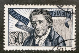 1927 Switzerland Helvetia - Sc #B44 J.H. Pestalozzi - Used semi-postal stamp