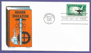 1206 HIGHER EDUCATION 4c, 1962 U/A CACHET CRAFT/BOLL FIRST DAY COVER.