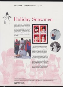 US USPS American Commemorative Stamp Panel #675 (37c) Holiday Snowmen #3676-79