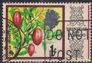 Trinidad & Tobago 1969 - 72 QE2 1ct Cocoa Beans SG 339 ( G1388 )