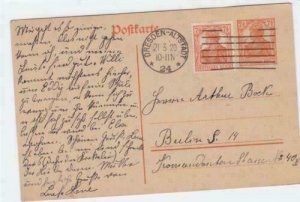 Germany Dresden 1920 to Berlin  postal stationary stamps card R21329