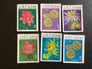 ICOLLECTZONE Vietnam 718-723 XF NH Flowers Plants