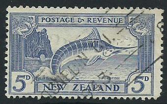 New Zealand SG 584b FU perf 12 1/2 cancel '43 short corne...