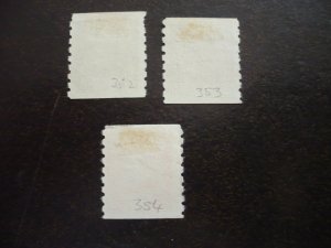 Stamps - Canada - Scott# 228-230 - Used Set of 3 Coil Stamps