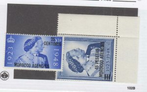 MOROCCO AGENCIES # 93-94 VF-MNH 1948 KGV1 SILVER WEDDING (NI)