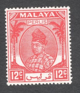 Malaya - Perlis, Scott #24   VF, Unused, Original Gum, Hinged ......  5000017