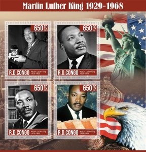 Stamps. Martin Luther King 1+1 sheets perf 2021 year Congo
