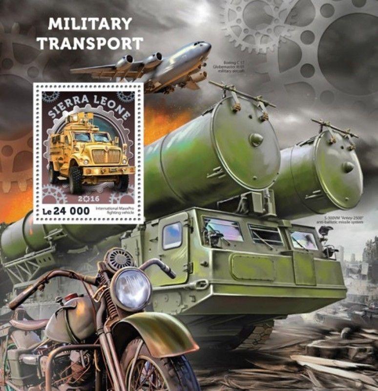Sierra Leone - 2016 Military Transport - Souvenir Sheet - SRL16406b