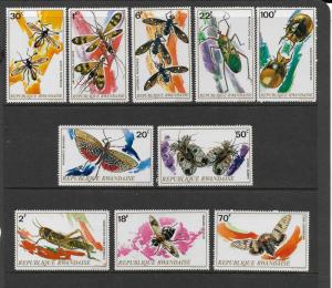 INSECTS - RWANDA #495-504  MNH