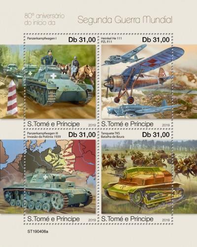 SAO TOME - 2019 - Start of World War II - Perf 4v Sheet - MNH