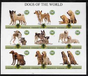 Turkmenistan 2001 ? Dogs of the World imperf sheetlet con...